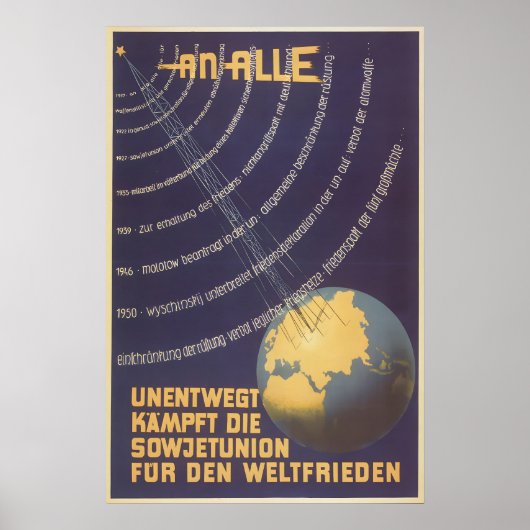 Oost-Duits propagandaposter Onwankelbare gevechten Poster (Voorkant)