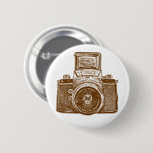 Oost-Duitse camera - Bruin Ronde Button 5,7 Cm (Voorkant /achterkant)