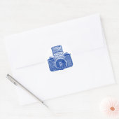 Oost-Duitse camera - donkerblauw Ronde Sticker (Envelop)