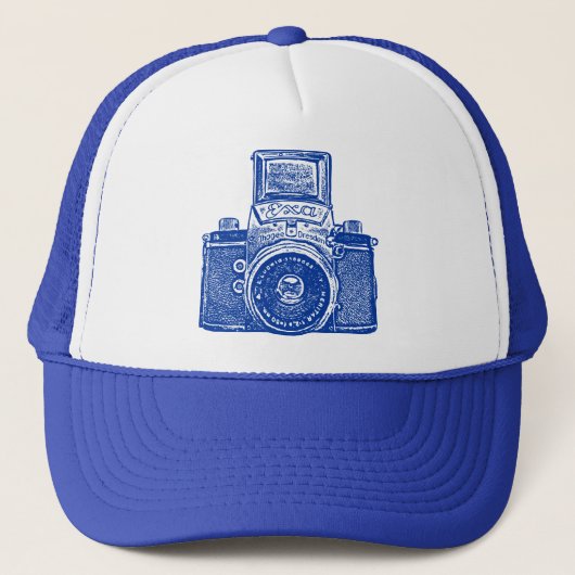 Oost-Duitse Camera - Donkerblauw Trucker Pet (Voorkant)