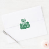 Oost-Duitse camera - Forest Green Ronde Sticker (Envelop)