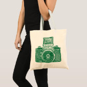 Oost-Duitse camera - Forest Green Tote Bag (Voorkant (product))