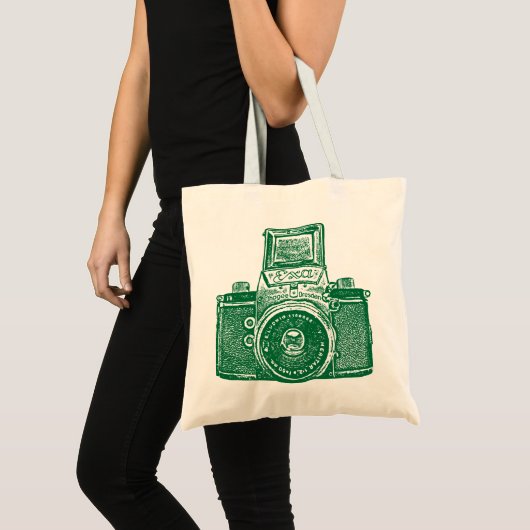 Oost-Duitse camera - Forest Green Tote Bag (Voorkant (product))