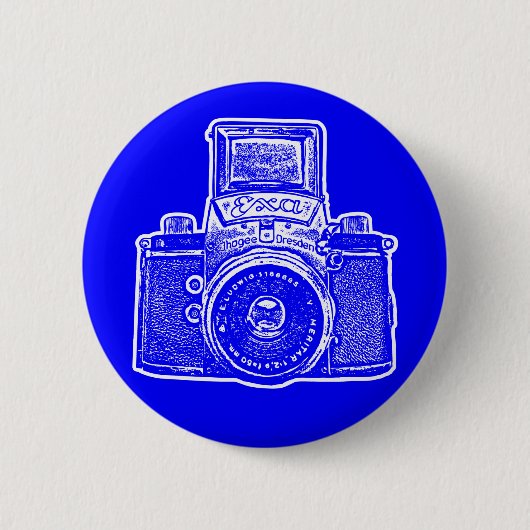 Oost-Duitse camera II - blauw Ronde Button 5,7 Cm (Voorkant)