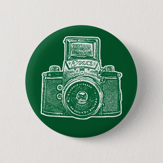  Oost-Duitse camera II - Forest Green Ronde Button 5,7 Cm (Voorkant)