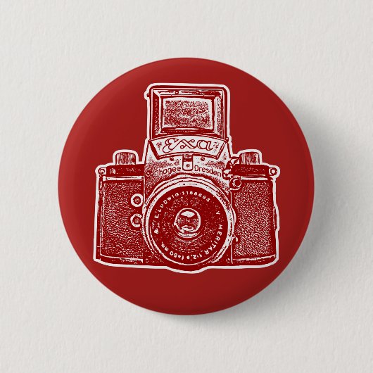  Oost-Duitse camera II - Maroon Ronde Button 5,7 Cm (Voorkant)