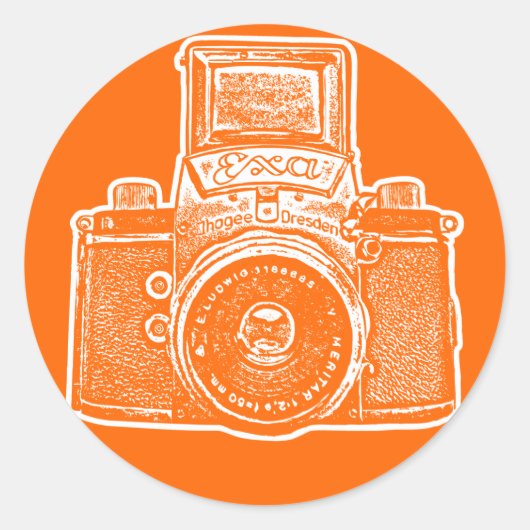 Oost-Duitse camera II - Sinaasappel Ronde Sticker (Voorkant)