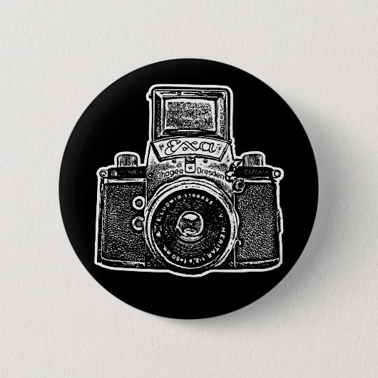 Oost-Duitse camera II - zwart Ronde Button 5,7 Cm (Voorkant)
