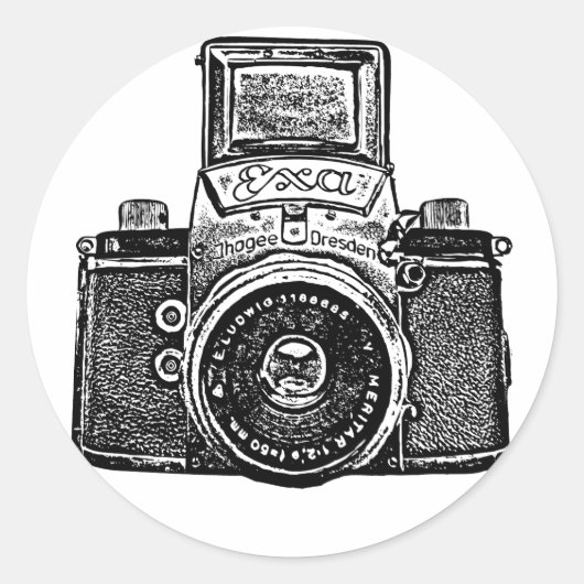 Oost-Duitse camera Ronde Sticker (Voorkant)