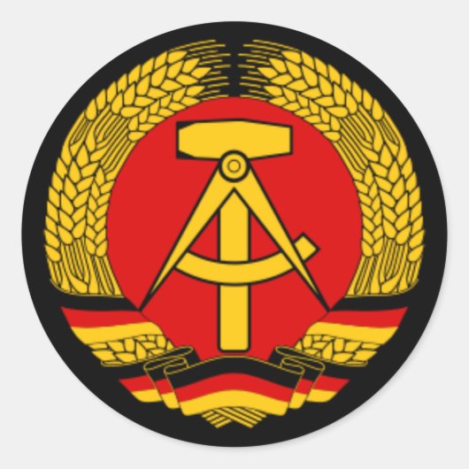 Oost-Duitsland DDR Ronde Sticker (Voorkant)