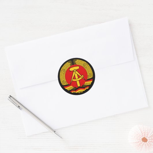 Oost-Duitsland DDR Ronde Sticker (Envelop)