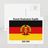 Oost-Duitsland vlag Briefkaart (Voorkant / Achterkant)