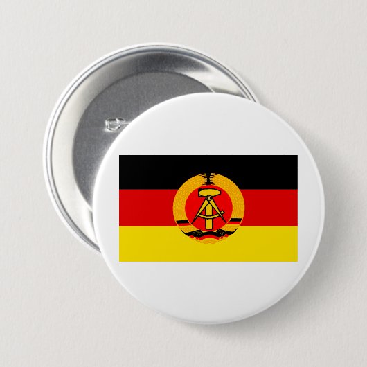 Oost-Duitsland vlag Ronde Button 7,6 Cm (Voorkant /achterkant)