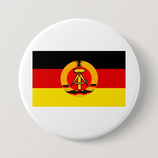 Oost-Duitsland vlag Ronde Button 7,6 Cm (Voorkant)