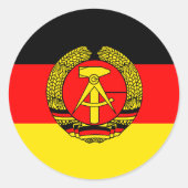 Oost-Duitsland, vlag Ronde Sticker (Voorkant)