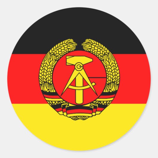 Oost-Duitsland, vlag Ronde Sticker (Voorkant)
