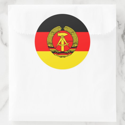 Oost-Duitsland, vlag Ronde Sticker (Tas)