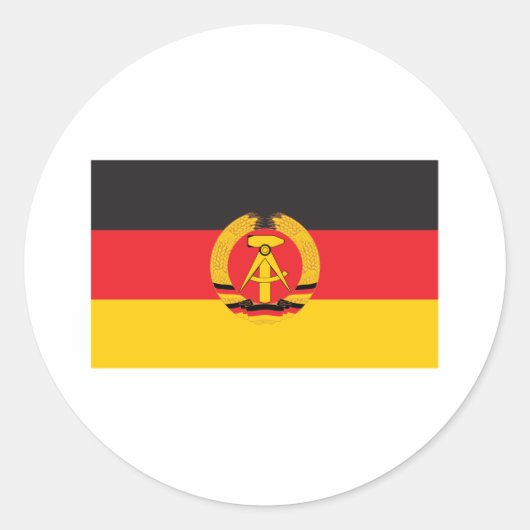 Oost-Duitsland vlag Ronde Sticker (Voorkant)
