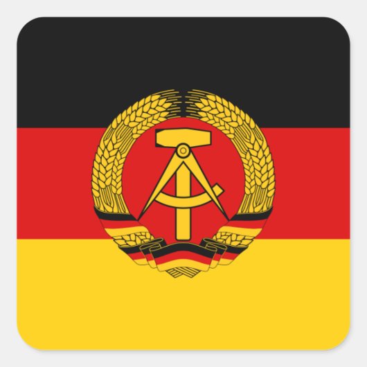 Oost-Duitsland vlag Vierkante Sticker (Voorkant)