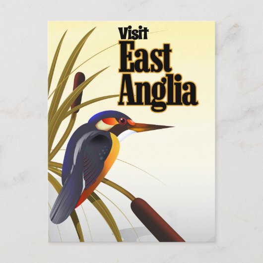 Oost-Engeland vintage reisposter Briefkaart (Voorkant)