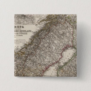 Oost-Europa, Noorwegen Vierkante Button 5,1 Cm