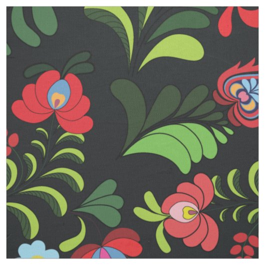 Oost-Europees, Hongaarse Volks- Matyo Bloemkunst Stof (Swatch)