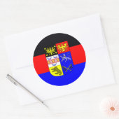 Oost-Friesland, vlag Ronde Sticker (Envelop)