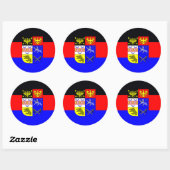 Oost-Friesland, vlag Ronde Sticker (Vel)