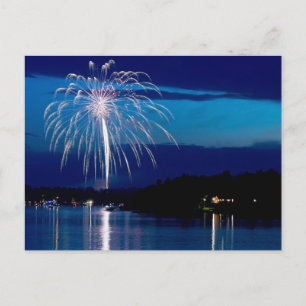 Oost-Gull Lake vuurwerk boven baai Briefkaart