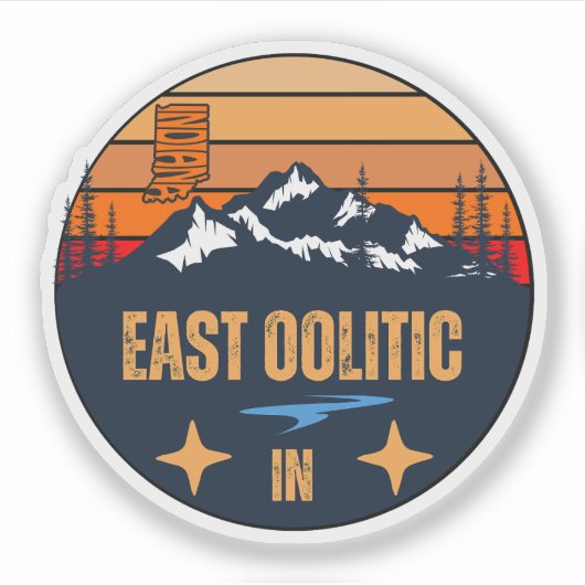 Oost-Indië, Indiana Sticker (Voorkant)