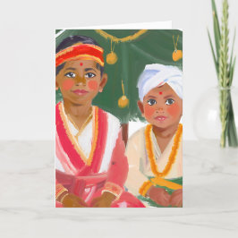 Oost-Indische jongens tijdens de vakantie Bedankkaart