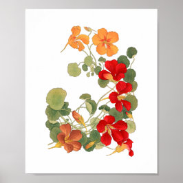 Oost-Indische kers bloem, Japanse ukiyo e kunst Poster