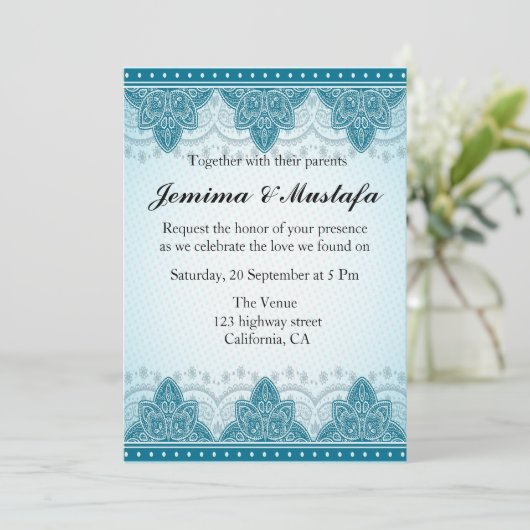 Oost-Indische Mandala bruiloft Kaart (Staand voorkant)