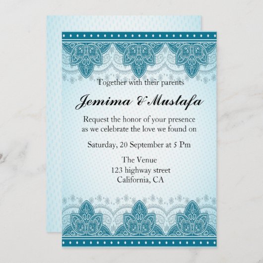 Oost-Indische Mandala bruiloft Kaart (Voorkant / Achterkant)