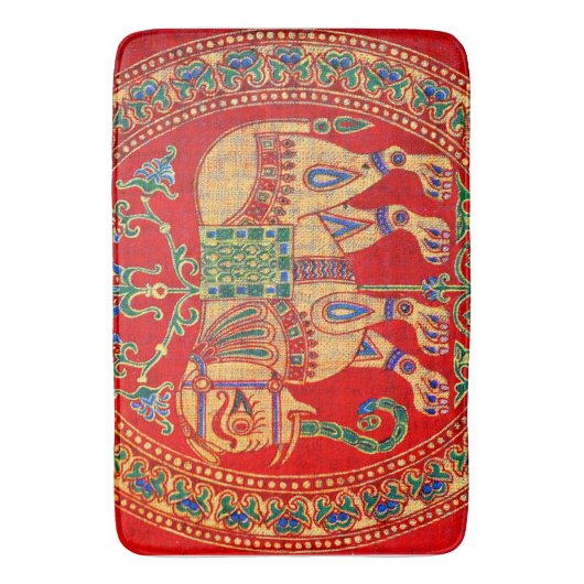 Oost-Indische olifantendruk Badmat (Voorkant Verticaal)