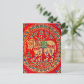 Oost-Indische olifantendruk Briefkaart (Staand voorkant)