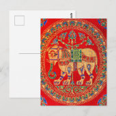 Oost-Indische olifantendruk Briefkaart (Voorkant / Achterkant)