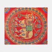 Oost-Indische olifantendruk Fleece Deken (Voorkant (Horizontaal))