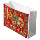 Oost-Indische olifantendruk Groot Cadeauzakje (Voorkant Gekanteld)