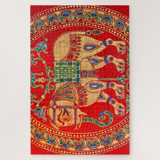 Oost-Indische olifantendruk Legpuzzel (Verticaal)