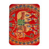Oost-Indische olifantendruk Magneet (Verticaal)
