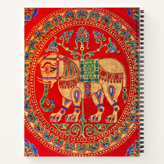 Oost-Indische olifantendruk Notitieboek (Achterkant)