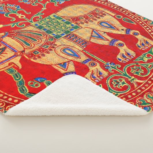 Oost-Indische olifantendruk Sherpa Deken (3/4)