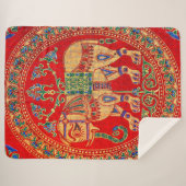 Oost-Indische olifantendruk Sherpa Deken (Voorkant (horizontaal))