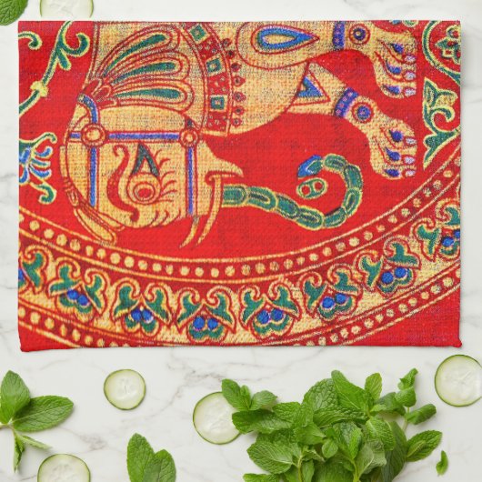 Oost-Indische olifantendruk Theedoek (Gevouwen)