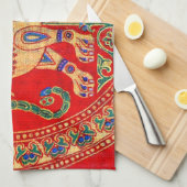 Oost-Indische olifantendruk Theedoek (Quarter Fold)