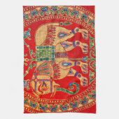 Oost-Indische olifantendruk Theedoek (Verticaal)