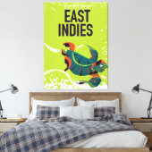 Oost-Indische vintage reisposter kunst. Canvas Afdruk (Insitu (Slaapkamer))
