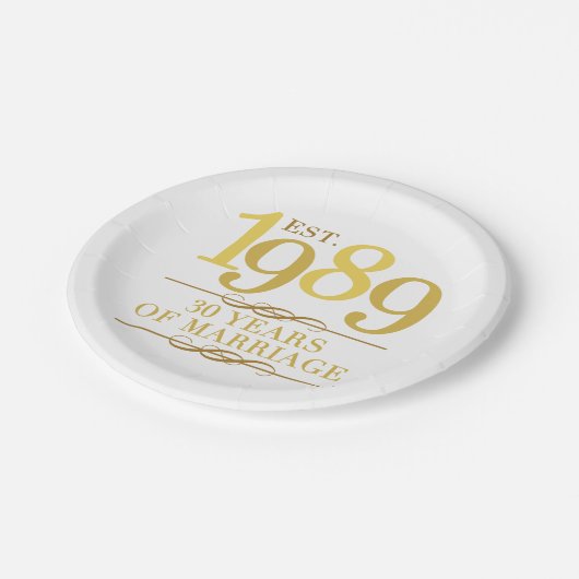 Oost. Jubileum 1989 30ste bruiloft Papieren Bordje (Gekanteld)