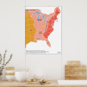 Oost-Noord-Amerikaanse kaart in 1775 Poster (Keuken)